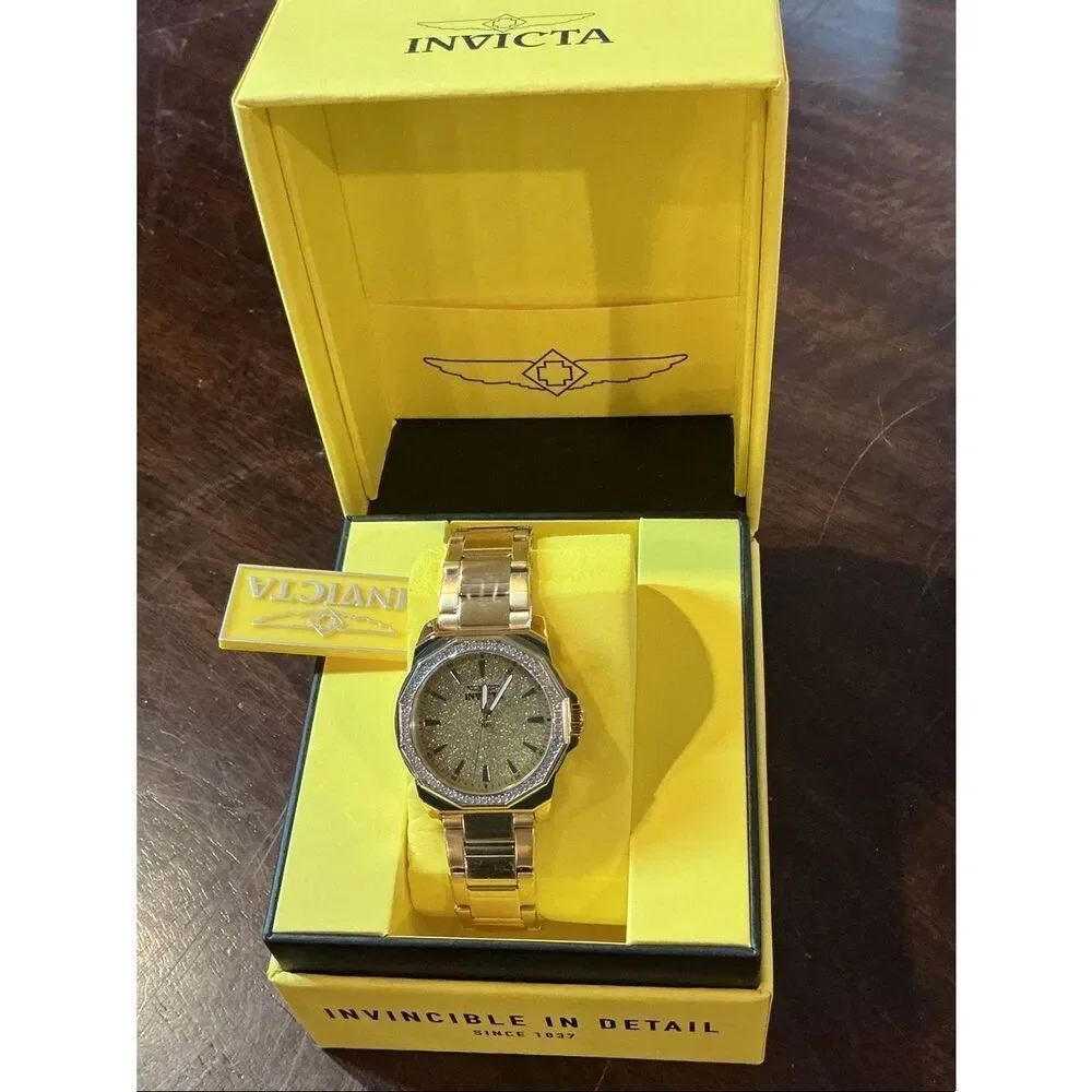 Invicta Speedway Women’s Watch 34mm Gold-Tone Bracelet Glitter Dial 49130